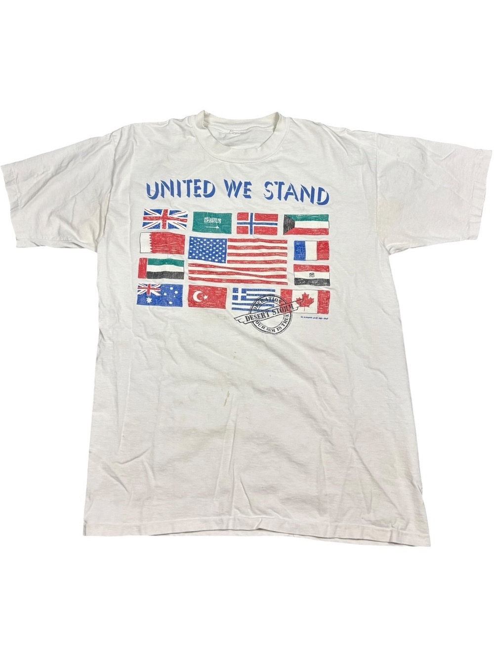 Desert Storm United We Stand Flags Vintage 90’s T-Shirt